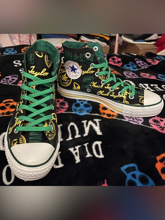Converse All Stars Other - Converse Chuck Taylor All Stars #7B040601 Allover Green/Yellow Converse Logos